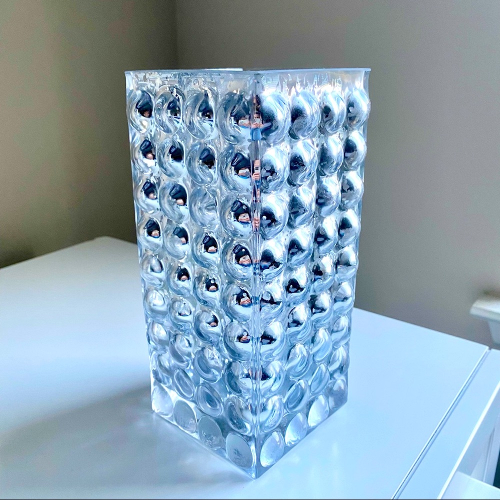 SOLD Glass rectangular decorative vase